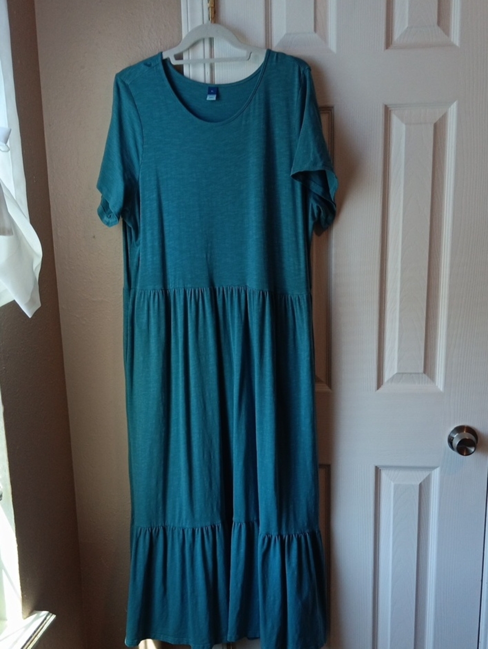 Old Navy Teal Tiered Short-Sleeve Maxi Dress Size XL